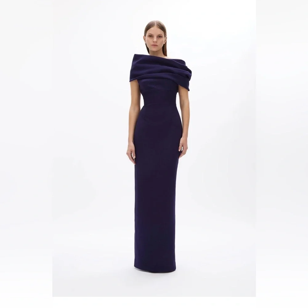 NWOT $1200 MRPs Rachel Gilbert Clara dress in dark indigo size 8 - Picture 4 of 17
